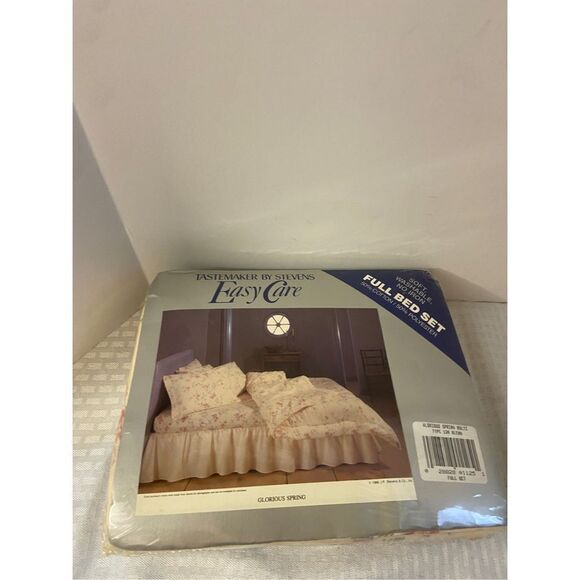 Stevens Tastemasters Easy Care Full Sheet set Glorious Spring 1986 new Usa - Picture 2 of 3